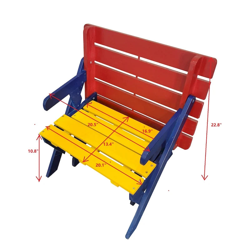 Fauteuil d'extérieur multi-fonctionnel en bois avec table et bancs