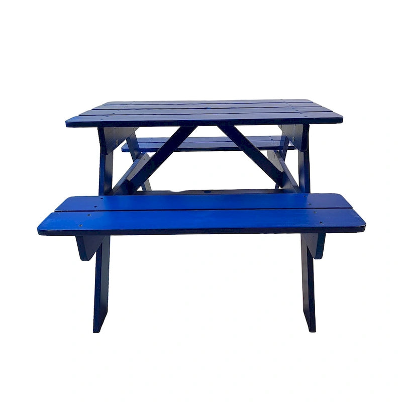 Fauteuil d'extérieur multi-fonctionnel en bois avec table et bancs