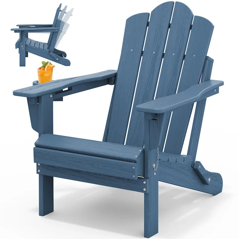 Chaise Adirondack pliante réglable en PEHD pour l'extérieur/l'intérieur