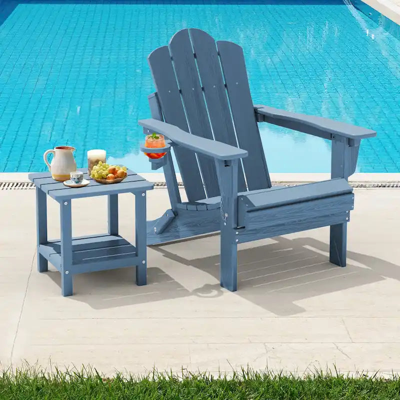Chaise Adirondack pliante réglable en PEHD pour l'extérieur/l'intérieur