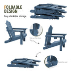 Chaise Adirondack pliante réglable en PEHD pour l'extérieur/l'intérieur