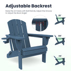 Chaise Adirondack pliante réglable en PEHD pour l'extérieur/l'intérieur