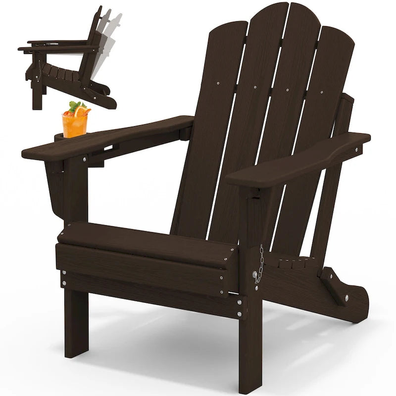 Chaise Adirondack pliante réglable en PEHD pour l'extérieur/l'intérieur