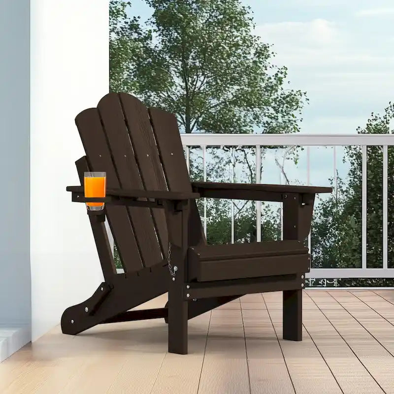 Chaise Adirondack pliante réglable en PEHD pour l'extérieur/l'intérieur