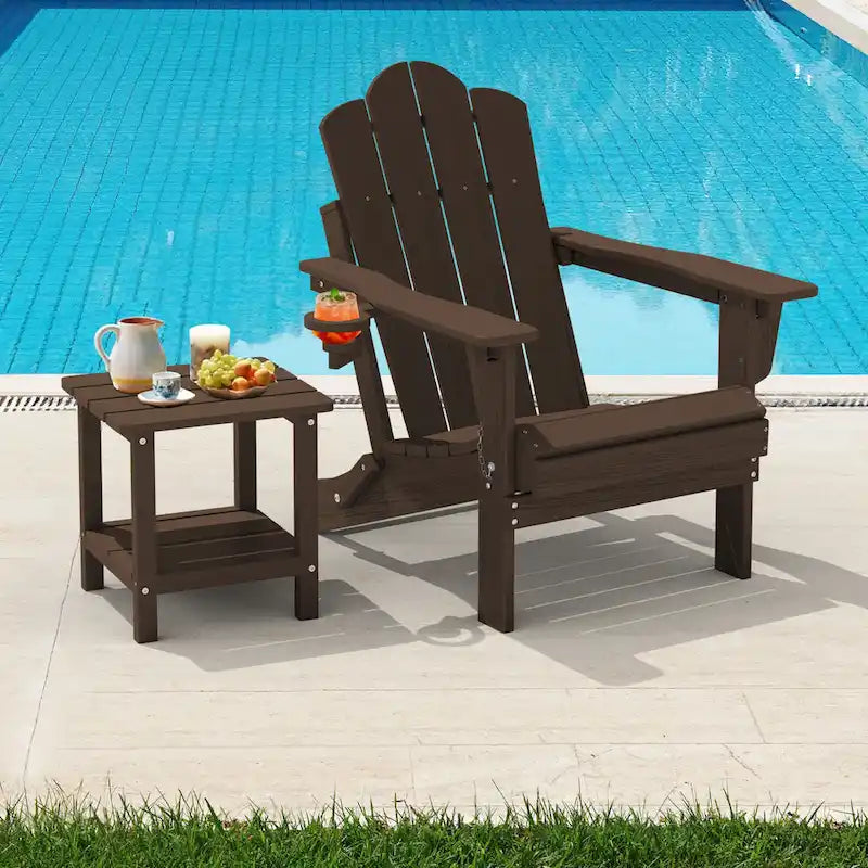 Chaise Adirondack pliante réglable en PEHD pour l'extérieur/l'intérieur