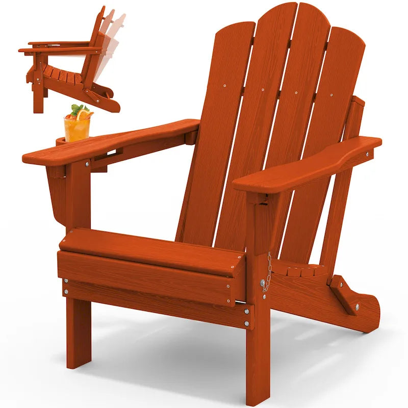 Chaise Adirondack pliante réglable en PEHD pour l'extérieur/l'intérieur