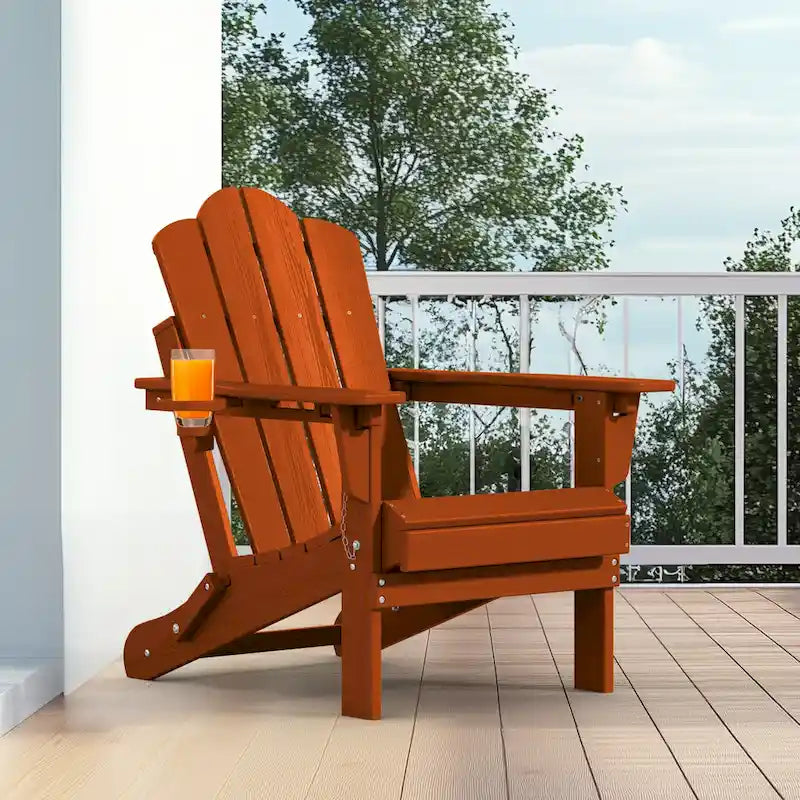 Chaise Adirondack pliante réglable en PEHD pour l'extérieur/l'intérieur