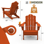 Chaise Adirondack pliante réglable en PEHD pour l'extérieur/l'intérieur