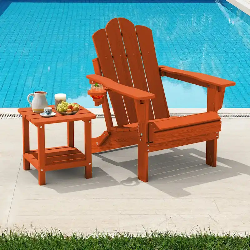 Chaise Adirondack pliante réglable en PEHD pour l'extérieur/l'intérieur