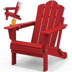 Chaise Adirondack pliante réglable en PEHD pour l'extérieur/l'intérieur