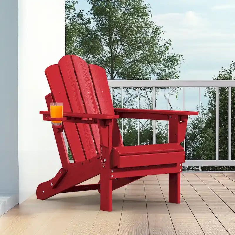 Chaise Adirondack pliante réglable en PEHD pour l'extérieur/l'intérieur