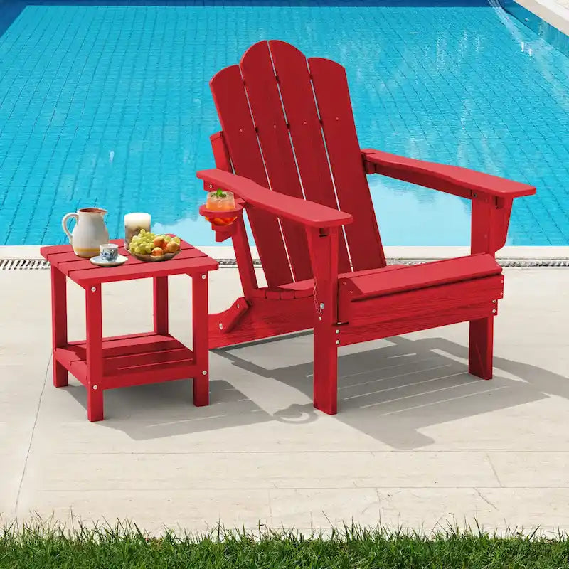 Chaise Adirondack pliante réglable en PEHD pour l'extérieur/l'intérieur