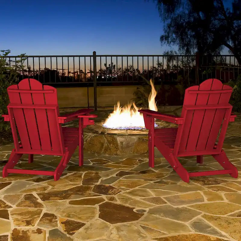Chaise Adirondack pliante réglable en PEHD pour l'extérieur/l'intérieur