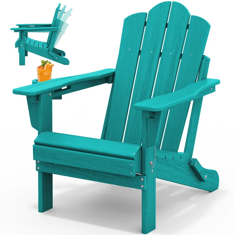 Chaise Adirondack pliante réglable en PEHD pour l'extérieur/l'intérieur