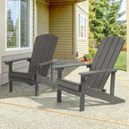 Chaise Adirondack BONOSUKI pour patio avec porte-gobelet, en résine résistante aux intempéries - Lot de 2