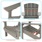 Chaise Adirondack BONOSUKI pour patio avec porte-gobelet, en résine résistante aux intempéries - Lot de 2