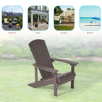 Chaise Adirondack BONOSUKI pour patio avec porte-gobelet, en résine résistante aux intempéries - Lot de 2