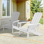 Chaise Adirondack BONOSUKI pour patio avec porte-gobelet, en résine résistante aux intempéries - Lot de 2