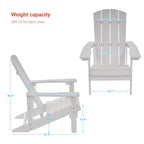 Chaise Adirondack BONOSUKI pour patio avec porte-gobelet, en résine résistante aux intempéries - Lot de 2