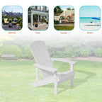 Chaise Adirondack BONOSUKI pour patio avec porte-gobelet, en résine résistante aux intempéries - Lot de 2