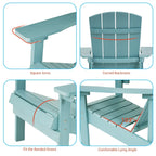 Chaise Adirondack BONOSUKI pour patio avec porte-gobelet, en résine résistante aux intempéries - Lot de 2