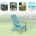 Chaise Adirondack BONOSUKI pour patio avec porte-gobelet, en résine résistante aux intempéries - Lot de 2