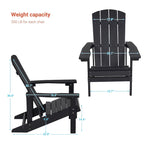 Chaise Adirondack BONOSUKI pour patio avec porte-gobelet, en résine résistante aux intempéries - Lot de 2