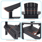 Chaise Adirondack BONOSUKI pour patio avec porte-gobelet, en résine résistante aux intempéries - Lot de 2