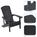 Chaise Adirondack BONOSUKI pour patio avec porte-gobelet, en résine résistante aux intempéries - Lot de 2