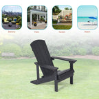Chaise Adirondack BONOSUKI pour patio avec porte-gobelet, en résine résistante aux intempéries - Lot de 2