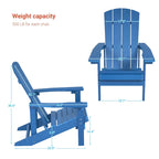 Chaise Adirondack BONOSUKI pour patio avec porte-gobelet, en résine résistante aux intempéries - Lot de 2