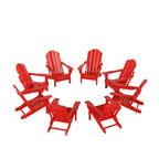 Fauteuils Adirondack pliables d'extérieur tout temps Polytrends Laguna en PEHD (lot de 8)