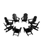 Fauteuils Adirondack pliables d'extérieur tout temps Polytrends Laguna en PEHD (lot de 8)