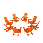 Fauteuils Adirondack pliables d'extérieur tout temps Polytrends Laguna en PEHD (lot de 8)