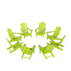 Fauteuils Adirondack pliables d'extérieur tout temps Polytrends Laguna en PEHD (lot de 8)