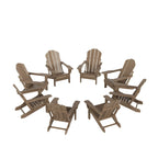 Fauteuils Adirondack pliables d'extérieur tout temps Polytrends Laguna en PEHD (lot de 8)