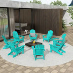 Fauteuils Adirondack pliables d'extérieur tout temps Polytrends Laguna en PEHD (lot de 8)