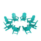 Fauteuils Adirondack pliables d'extérieur tout temps Polytrends Laguna en PEHD (lot de 8)