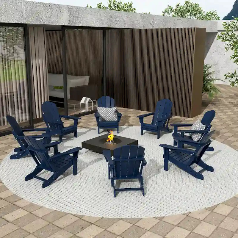 Fauteuils Adirondack pliables d'extérieur tout temps Polytrends Laguna en PEHD (lot de 8)