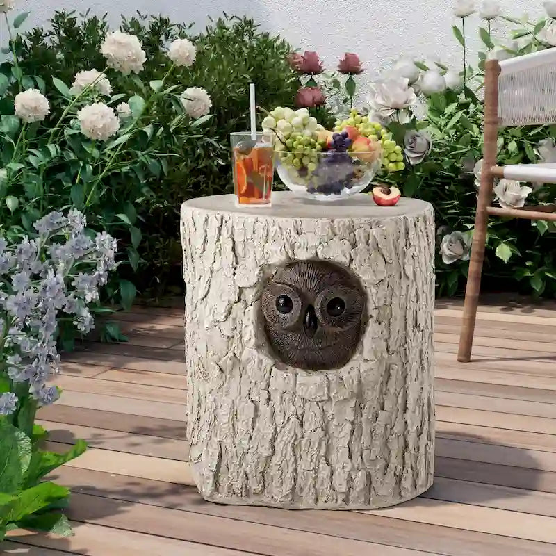 COSIEST Outdoor Antique Accent Stump Stool