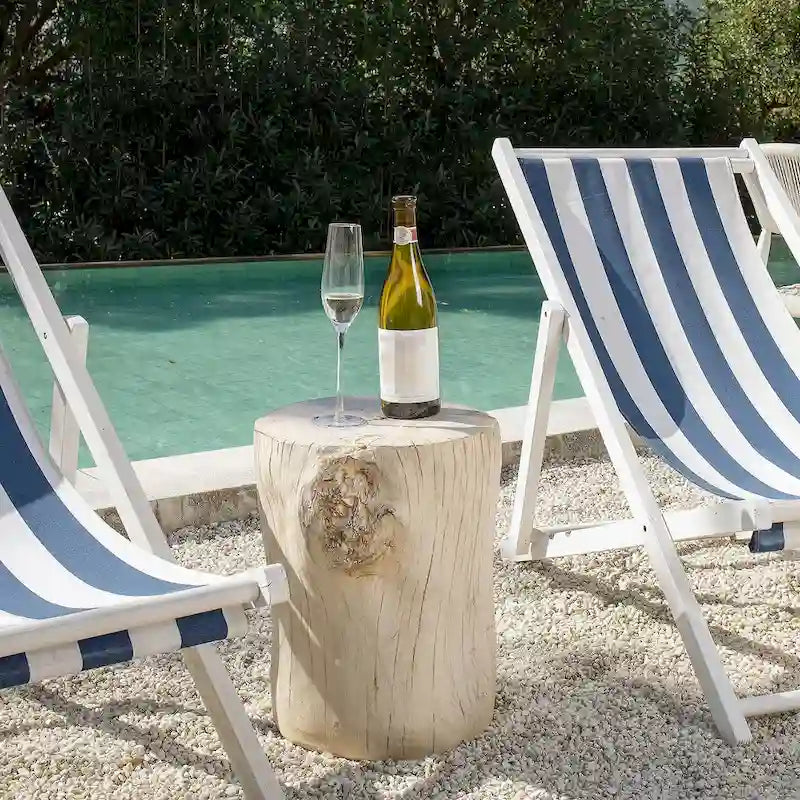 Tabouret d'appoint en forme de souche COSIEST, style antique, pour l'extérieur
