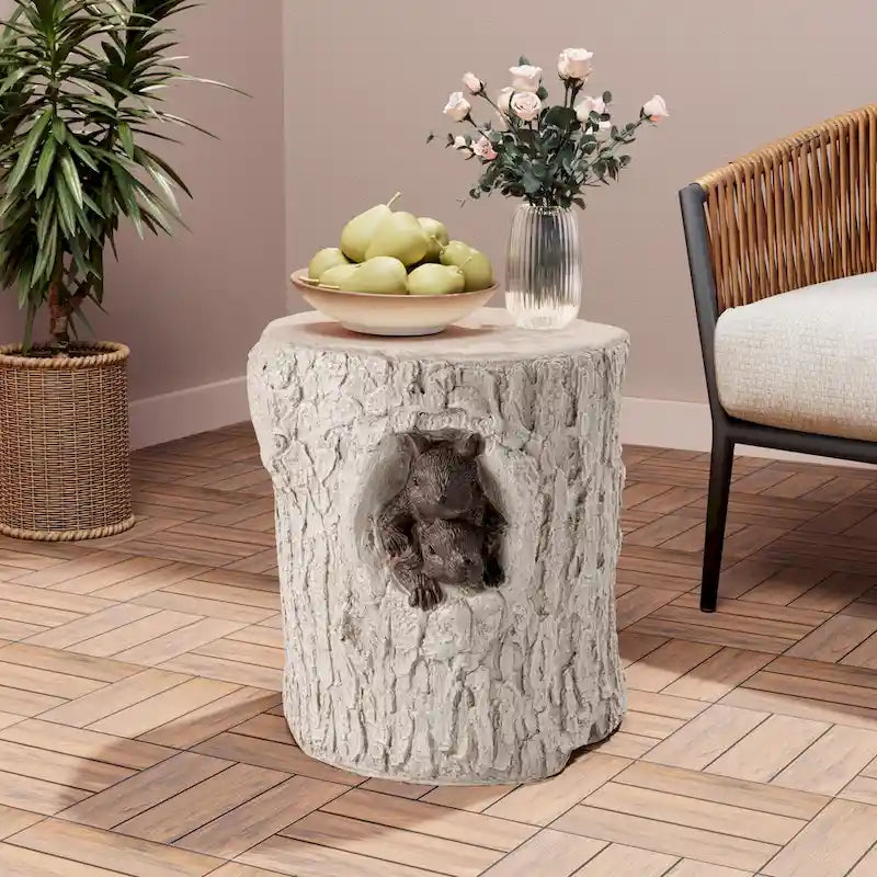 Tabouret d'appoint en forme de souche COSIEST, style antique, pour l'extérieur