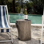 Tabouret d'appoint en forme de souche COSIEST, style antique, pour l'extérieur