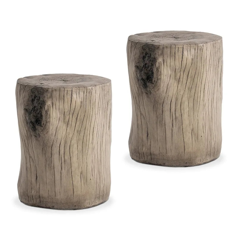 Tabouret d'appoint en forme de souche COSIEST, style antique, pour l'extérieur