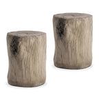 Tabouret d'appoint en forme de souche COSIEST, style antique, pour l'extérieur