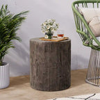 Tabouret d'appoint en forme de souche COSIEST, style antique, pour l'extérieur
