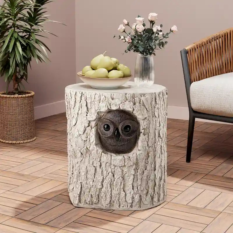 Tabouret d'appoint en forme de souche COSIEST, style antique, pour l'extérieur