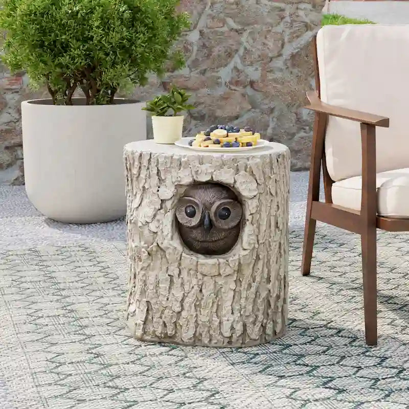 Tabouret d'appoint en forme de souche COSIEST, style antique, pour l'extérieur