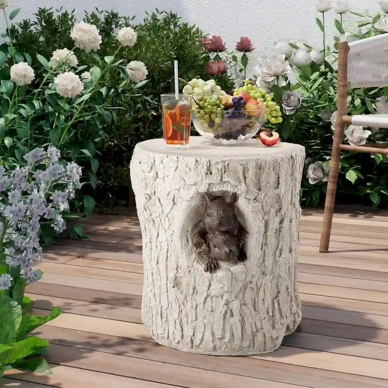 Tabouret d'appoint en forme de souche COSIEST, style antique, pour l'extérieur