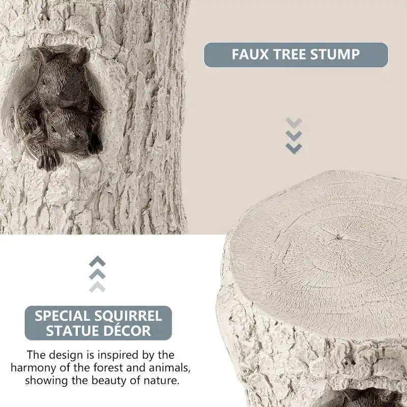 Tabouret d'appoint en forme de souche COSIEST, style antique, pour l'extérieur
